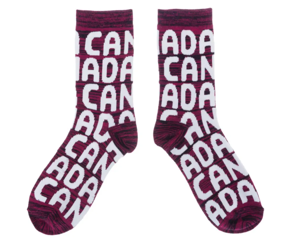Canada Wrapped Text Socks