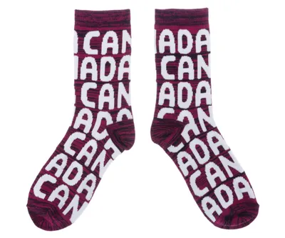 Canada Wrapped Text Socks