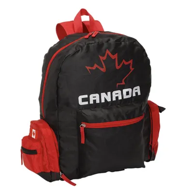 Foldable Red Canada Flag Backpack