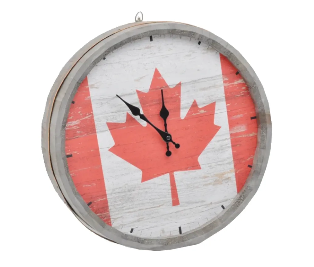 Canada Paulownia Wine Barrel Clock