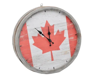 Canada Paulownia Wine Barrel Clock