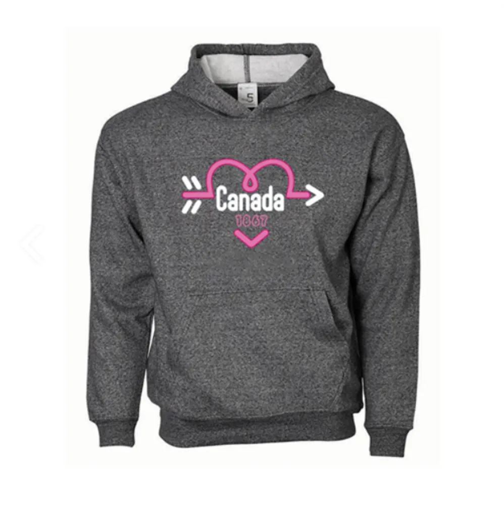 Kids’ Neon Canada Heart Hoodie