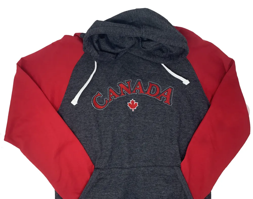 Classic Canada Red and Gray with Maple Leaf Hoodie