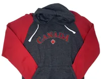Classic Canada Red and Gray with Maple Leaf Hoodie