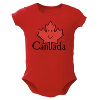 Smiley Maple Leaf Baby Onesie