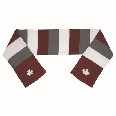 Knitted Striped Maple Leaf Scarf