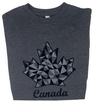 Velvet Finish 3D Geometric Patterned Maple Leaf T-Shirt