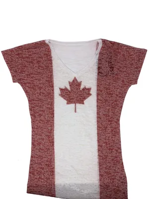 Womens’ Light Canada Flag V-Neck T-Shirt