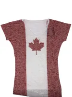 Womens’ Light Canada Flag V-Neck T-Shirt