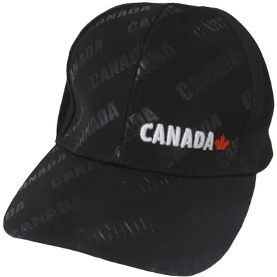 Black Canada Text Wrapped Baseball Cap