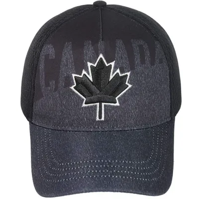 Charcoal Black Mesh Maple Leaf Baseball