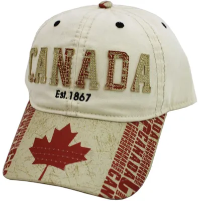 Beige Vintage Canada Maple Leaf Baseball Cap