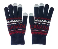 Navy Knitted Canada Winter Gloves