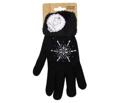 Snowflake Rhinestone Winter Gloves