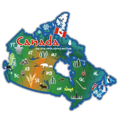 Illustrative Map of Canada Magnet
