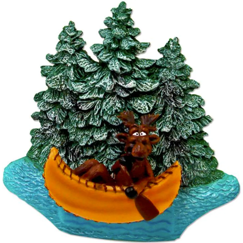 Canoeing Moose Forest Bobble Magnet