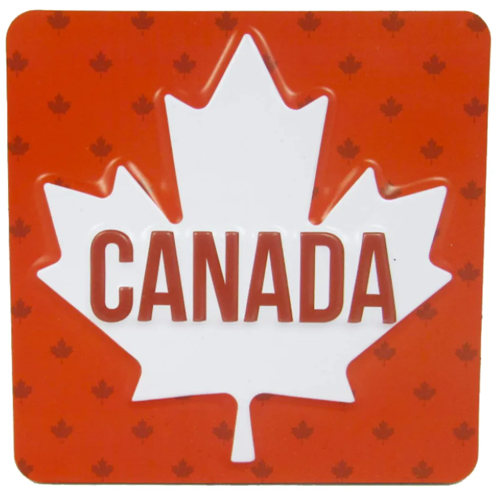 Canada White Maple Leaf Puff Magnet