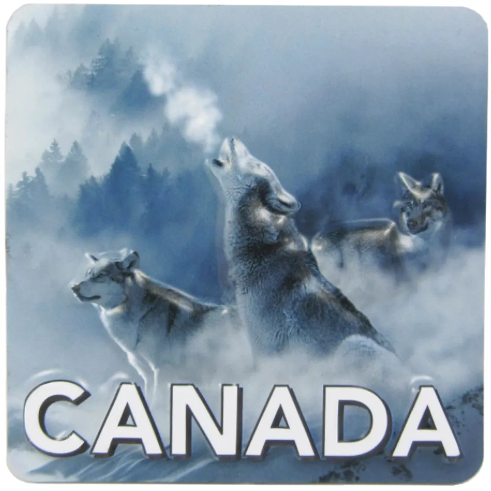 Canada Wolf Puff Magnet