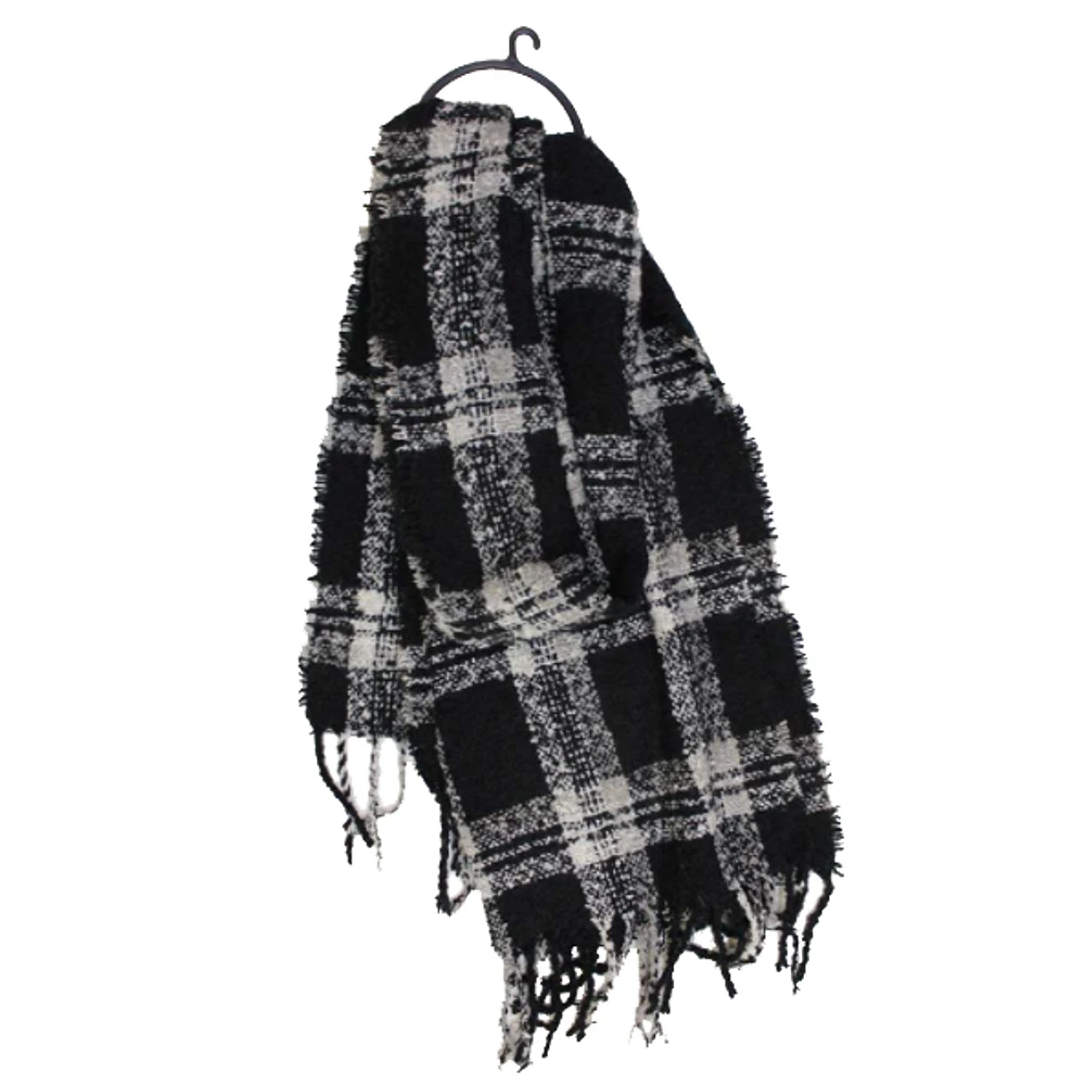 Black Plaid Scarf