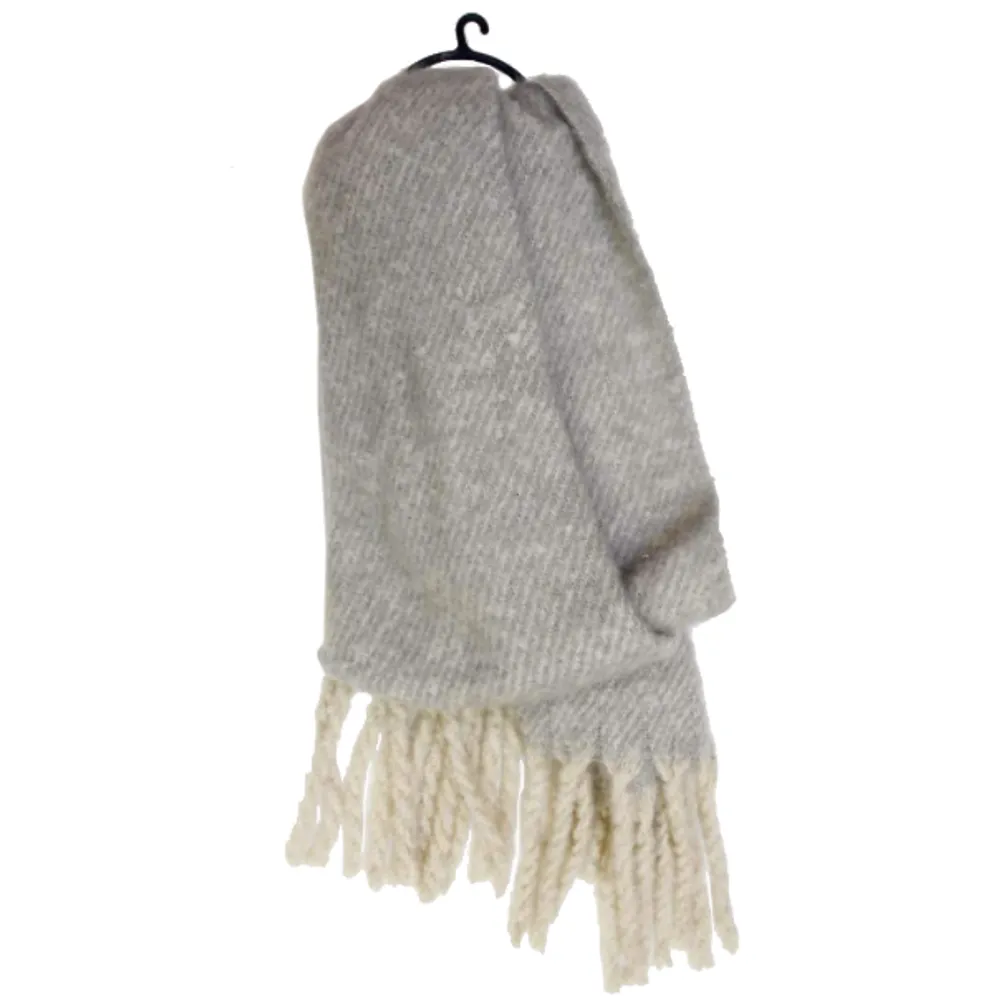 Grey Fringe Scarf