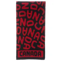 Black and Red Canada Text Scarf