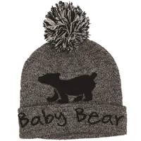 Grey Baby Bear Toque w/Pom-Pom