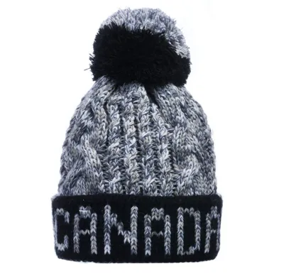 Canada Knitted Pom-Pom Toque