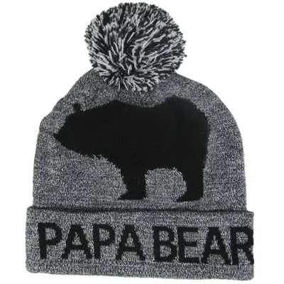 Grey Papa Bear Toque w/Pom-Pom