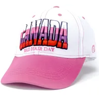 Pink and White Two Tone Bad Hair Day Canada Baseball Cap