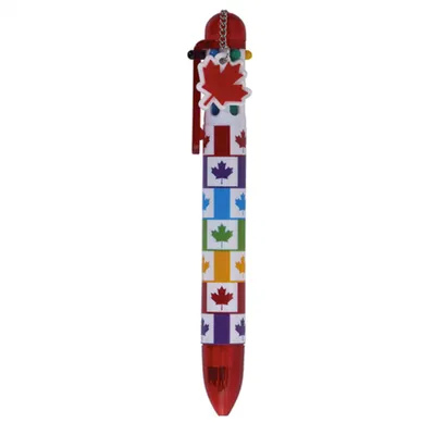 6 in 1 Multicoloured Canada Flag Pen
