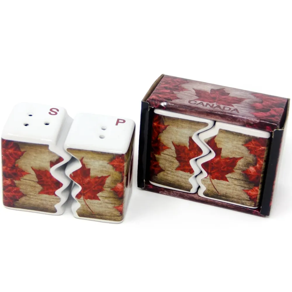 Ceramic Maple Leaf Salt and Pepper Set