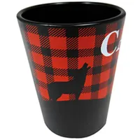 Plaid Canada Animal Outline Shot Glass