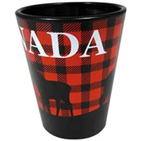 Plaid Canada Animal Outline Shot Glass