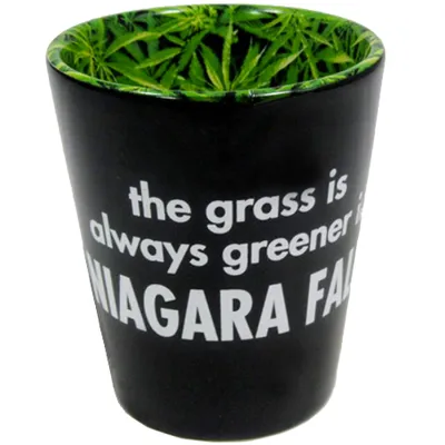 The Grass is Greener in Niagara Falls Shot Glass