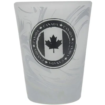 Frosted Vintage Canada Stamp Shot Glass