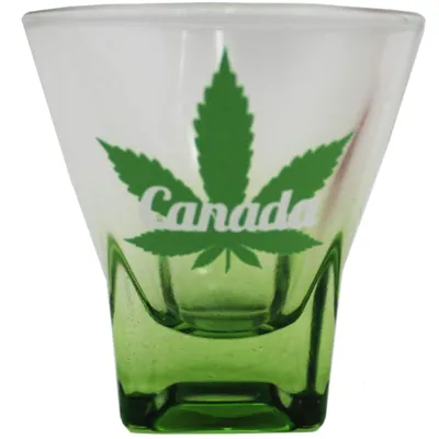 Canada Weed Square Bottom Shot Glass