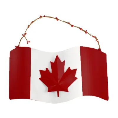 Canada Flag Hanging Plaque Decor