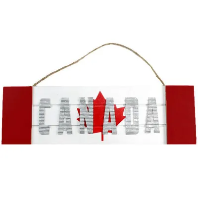 Canada Flag w/Text Hanging Plaque