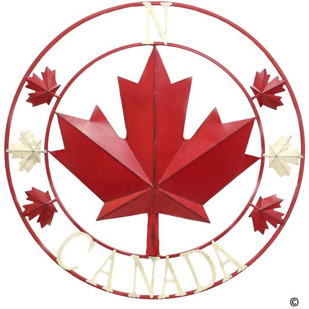 Canada Maple Compass Circle Wall Art