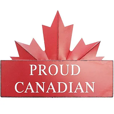 Proud Canadian Maple Leaf Sign