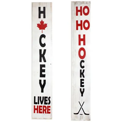 Hockey Lives Here Reversible Porch Sign