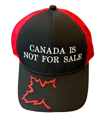 Canada Is Not For Sale Baseball Hat Red Black Mesh Back