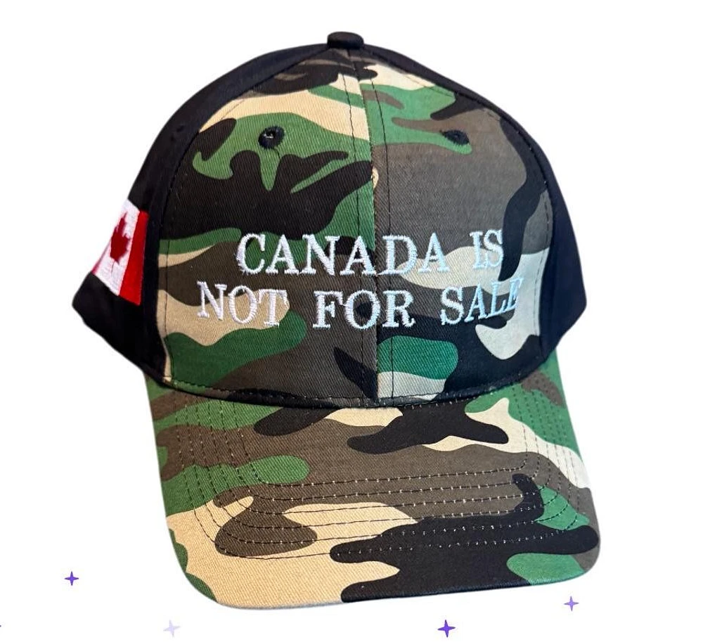 Canada Is Not For Sale Baseball Hat Camo Black Mesh Back