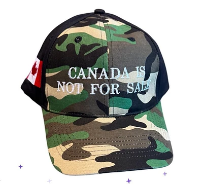 Canada Is Not For Sale Baseball Hat Camo Black Mesh Back