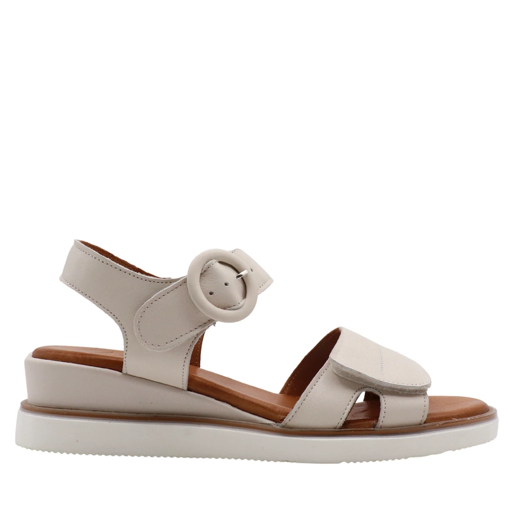RILEY - Sandale en cuir avec double velcro