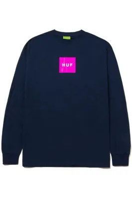 L-Sleeve Huf ESSENTIALS BOX LOGO Navy