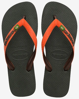 Chinelos Havaianas BRASIL MIX Olive Green/Sunset Orange