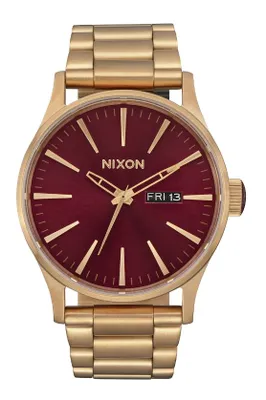 Relogio Nixon SENTRY SS Oxblood Sunray/Gold