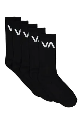 Meias RVCA VA SPORT 5 PACK Black