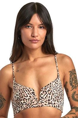 Bikini Top RVCA MEOW V-WIRE CROP TOP Java